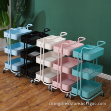 Ready to Ship Barber Sop Furniture Plastic Styling Salon Tool Beauty Hair Salon Side Trolley with wheels and Drawers
